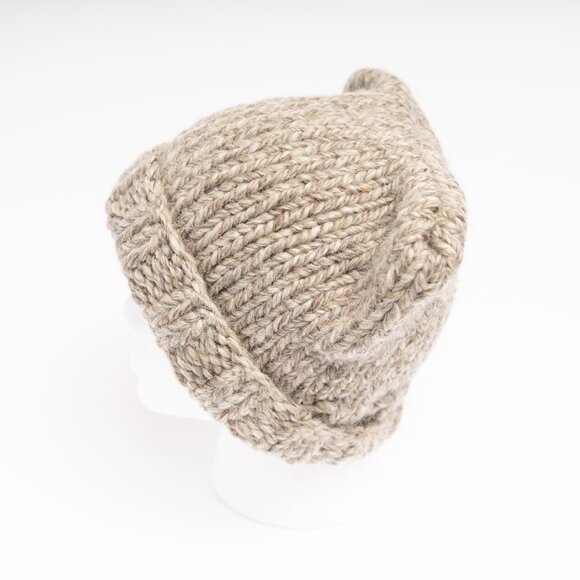 Adult Brown Chunky Knit Cat Ear Beanie